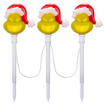 22" Lightshow® EmoteGlow™ The Grinch Pathway Yard Stakes - 3 Pc.