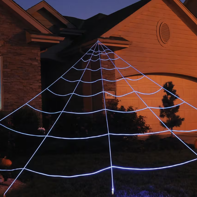 24 Ft LED Light Up Spider Web Yard Decor