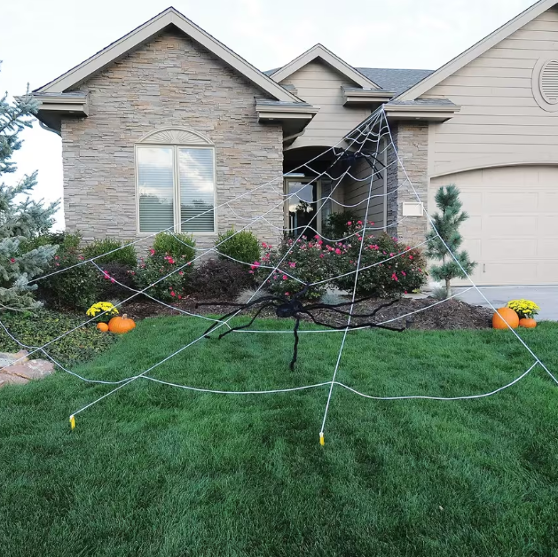 24 Ft LED Light Up Spider Web Yard Decor