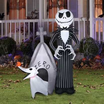 5 Ft Jack Skellington & Zero with Dog House Inflatable