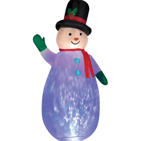 7.5 Ft Snowman Inflatable with Projection Lighting