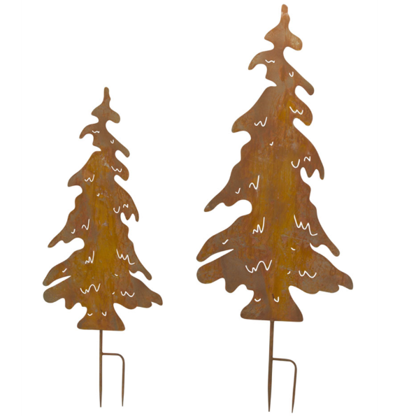 Giant Rustic Christmas Tree Yard Stakes - Set of 2 54 in 42 in