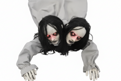 New Halloween 2026 Animated Props and Decoraitons 3 Ft two headed crawling girl