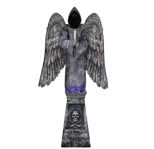 96" Animated Cemetery Angel tombstone Halloween Decoration prop