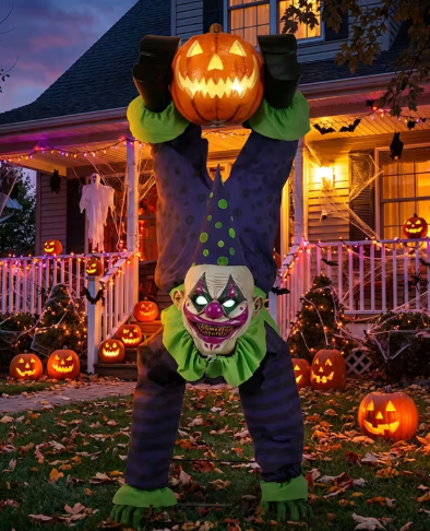 animated Halloween decoration 5 ft clown upside down