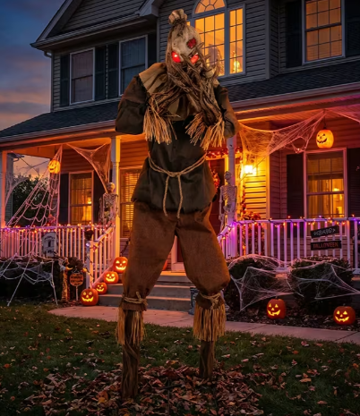 Halloween 2026 7 ft animated grim stalker scarecrow prop