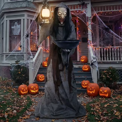 6 Ft. Animated Light-Up Mildred the Wicked Witch Halloween Decoration