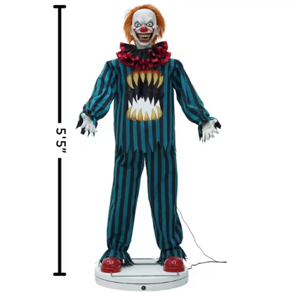 Animated Halloween decoration 65" hollow clown with teeth Prop