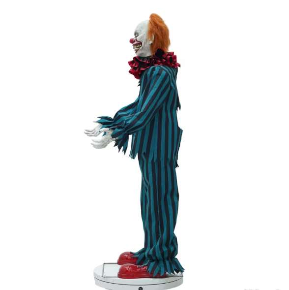 Animated Halloween decoration 65" hollow clown with teeth Prop