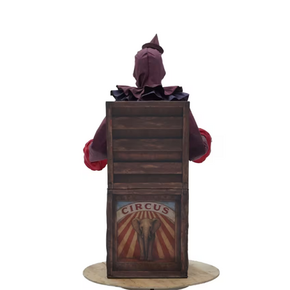 5 Ft. Skeleton Clown Mechanical Jack-in-the-Box  Animated Halloween Decoration
