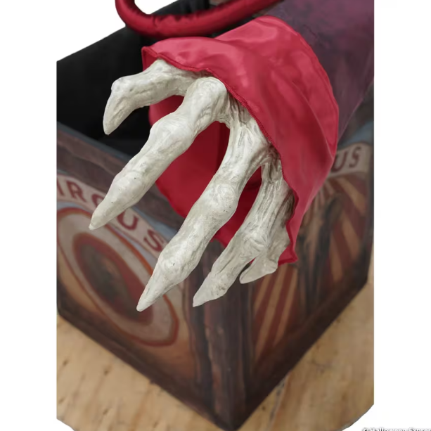 5 Ft. Skeleton Clown Mechanical Jack-in-the-Box  Animated Halloween Decoration