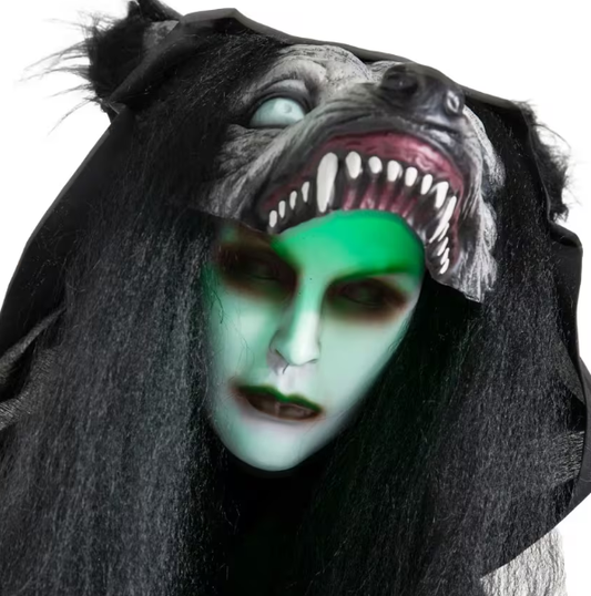 Halloween 2026 - 5.6 Ft Wolf Lady Animated Halloween Decoration Prop