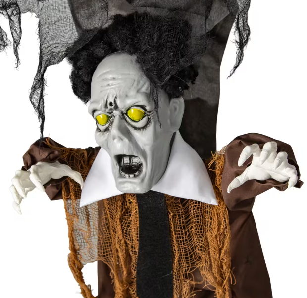 5 Ft. 8" Animated Light-Up Three Stacked Zombies with Sound Halloween Decoration