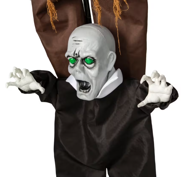 5 Ft. 8" Animated Light-Up Three Stacked Zombies with Sound Halloween Decoration