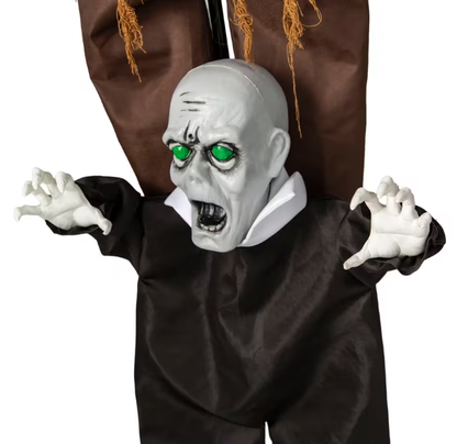 5 Ft. 8" Animated Light-Up Three Stacked Zombies with Sound Halloween Decoration