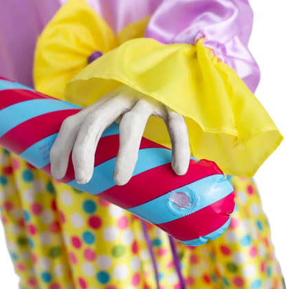 5 Ft. 4" Animated Light-Up Walking Fun-in-a-Box Scary Clown with Sound Halloween Prop Decoration Life Size