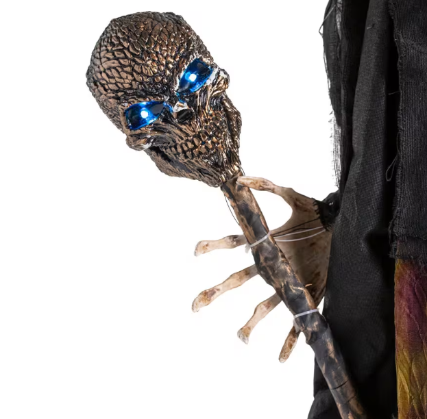 Halloween  Giant 6 Ft 10" Creepy Talking Witch with Staff prop decoration