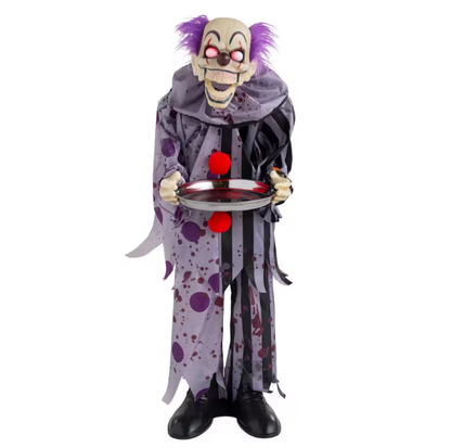 Halloween prop 37" Animated Talking Clown with Plate decoration
