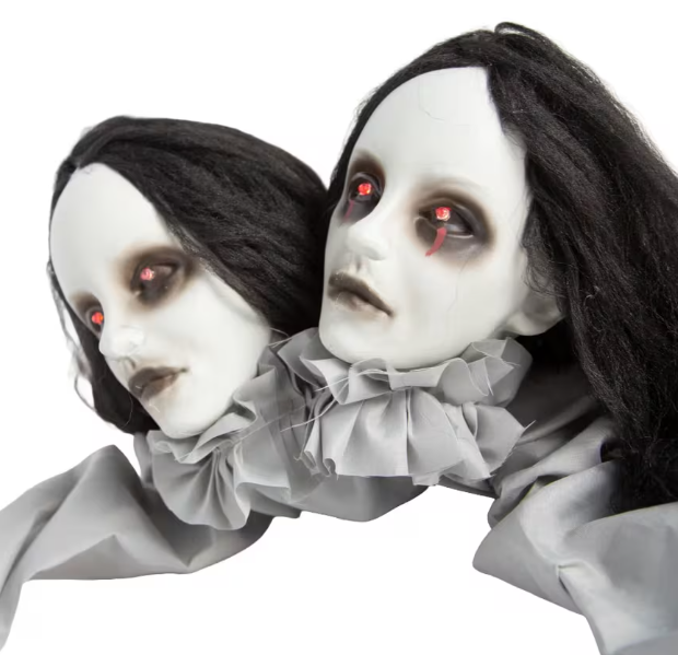 Halloween 2026 decoration 47" Animated Two Headed Crawling Girl Prop