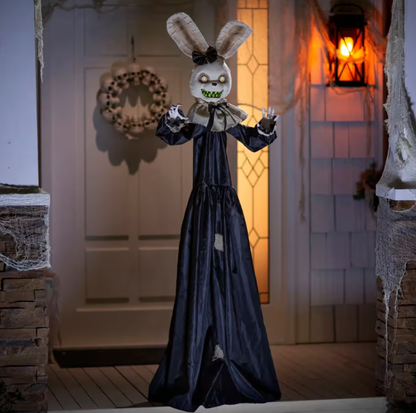 Life Size Halloween prop Animated Creepy Rabbit with Dress Decoration