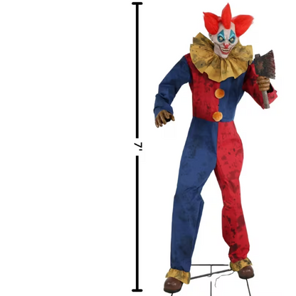 7 Ft 3 in Animated Ax Wielding Clown Halloween Prop decoration