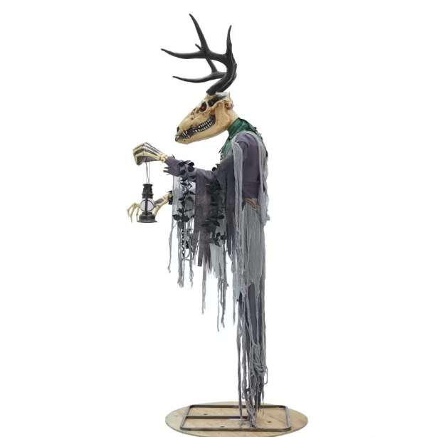 Halloween 2026 - 8 Ft Animated Skeleton Forest Creature with Horns Prop
