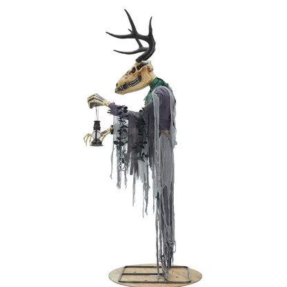 Halloween 2026 - 8 Ft Animated Skeleton Forest Creature with Horns Prop