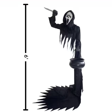 6 Ft. Ghost Face® Illusionary Figure with Cauldron Halloween outdoor Decoration