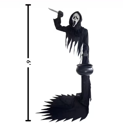 6 Ft. Ghost Face® Illusionary Figure with Cauldron Halloween outdoor Decoration
