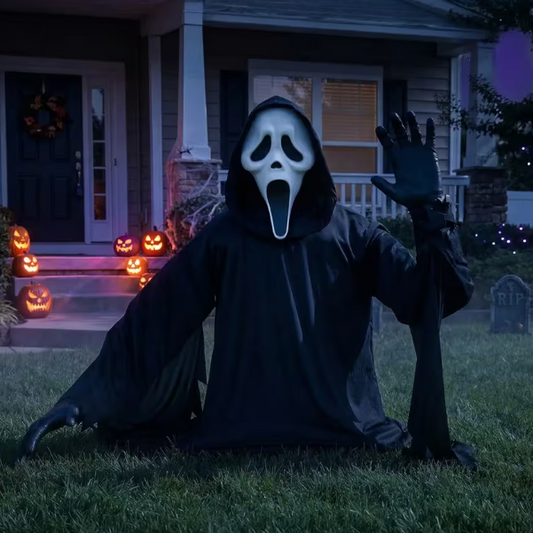 4 ft Ghost Face® Waving Grave Breaker™ outdoor Halloween Decoration