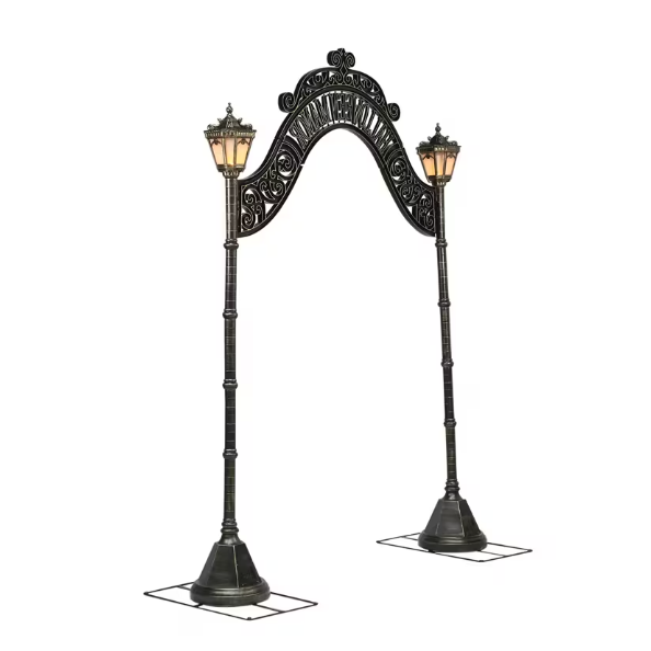 97" Halloween Manor Archway Graveyard Prop Cemetery Fence decoration