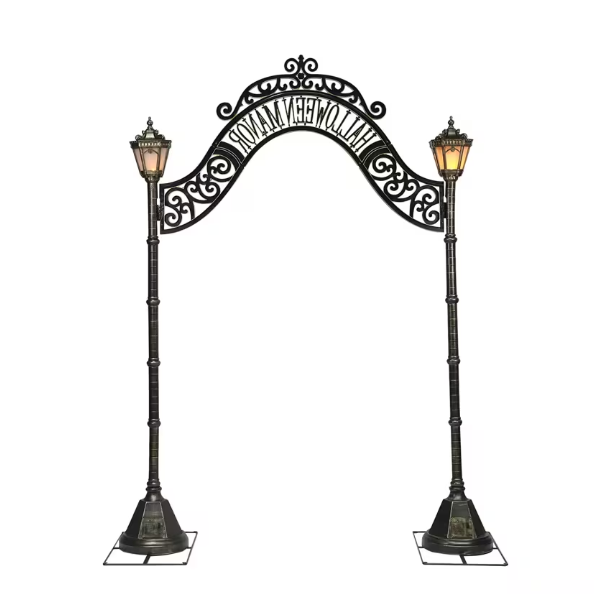 97" Halloween Manor Archway Graveyard Prop Cemetery Fence decoration