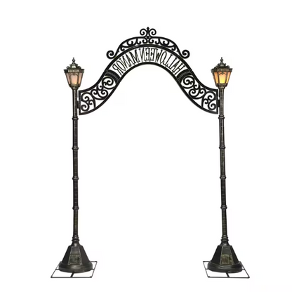 97" Halloween Manor Archway Graveyard Prop Cemetery Fence decoration