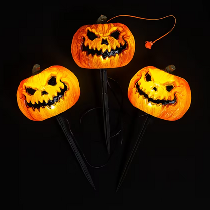 Evil Jack-O'-Lantern Talking Pathway Markers Yard Stakes