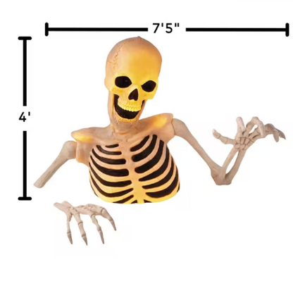 GIANT 7.5 Ft Wide Light-up Outdoor Skeleton GroundBreaker Halloween Yard Decor