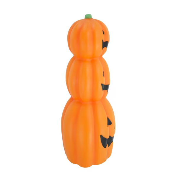 12" Light-Up LED Stacked Jack-O'-Lantern Pumpkins Blow Mold Halloween decoration
