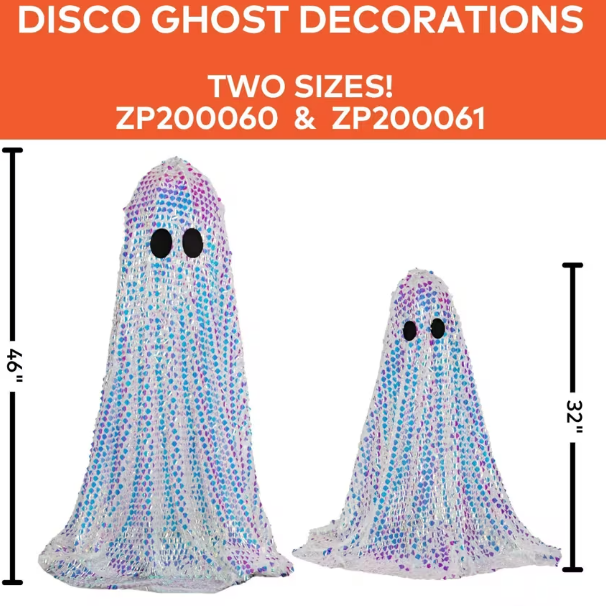 Halloween 2026 - 33" Disco Mosaic Ghost Halloween Decoration