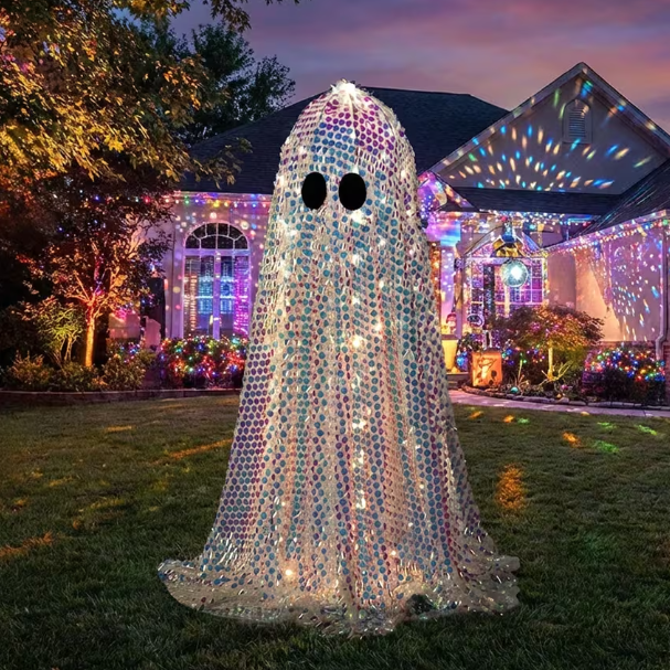 Halloween 2026 - 46" Disco Mosaic Ghost Halloween Decoration