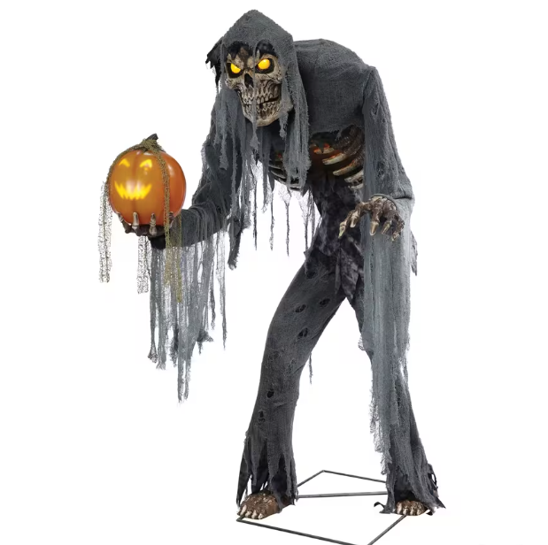 7 Ft. Animated Prowling Jack Skeleton Halloween Prop