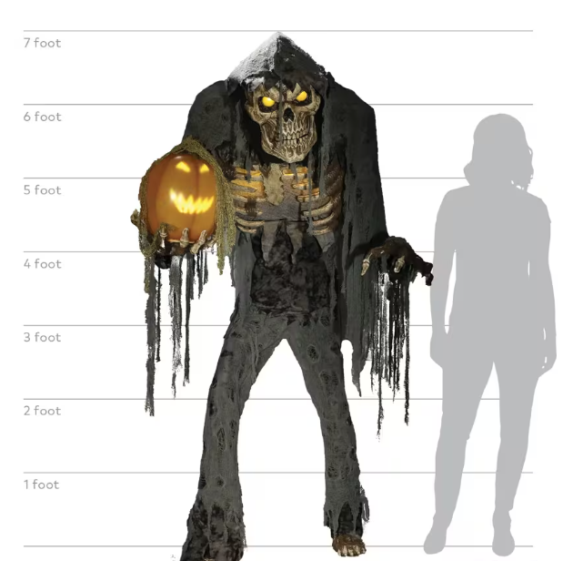 7 Ft. Animated Prowling Jack skeleton Halloween Prop