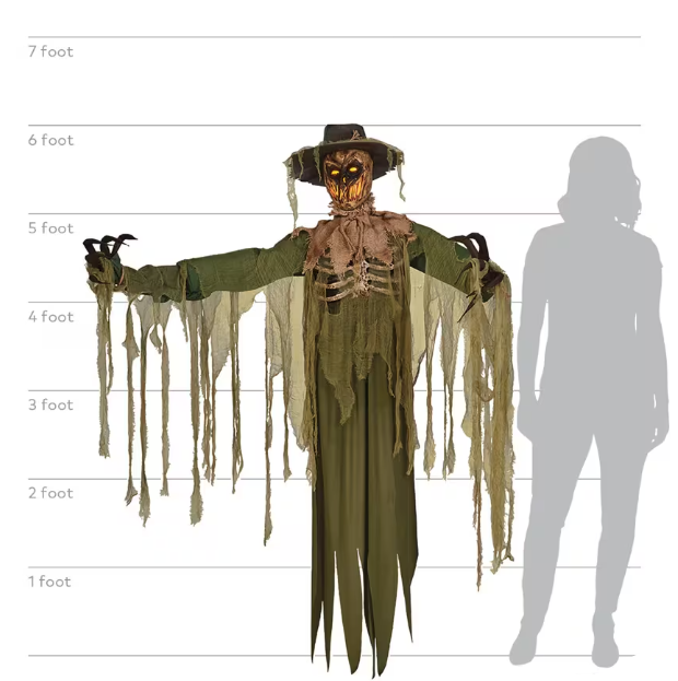 6 Ft Inferno Scarecrow Animated Halloween Prop