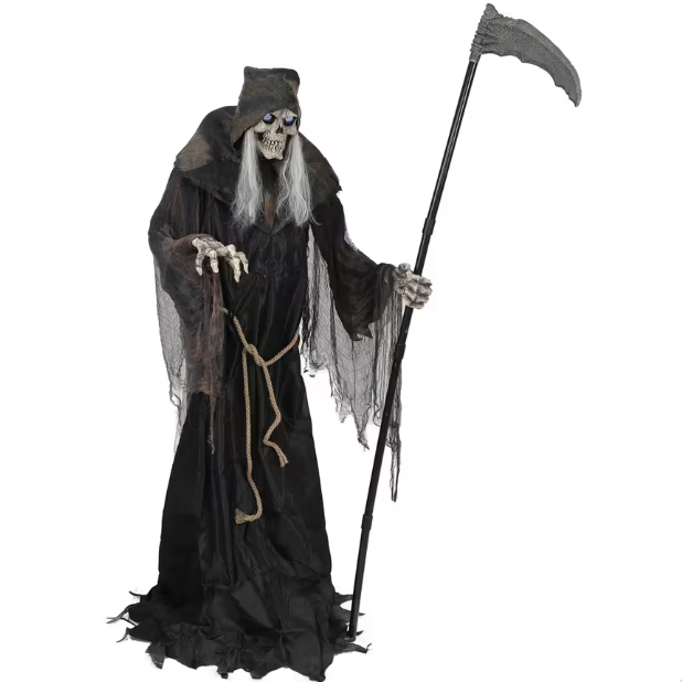6 Ft Lunging Reaper with Digital Eyes animated halloween prop