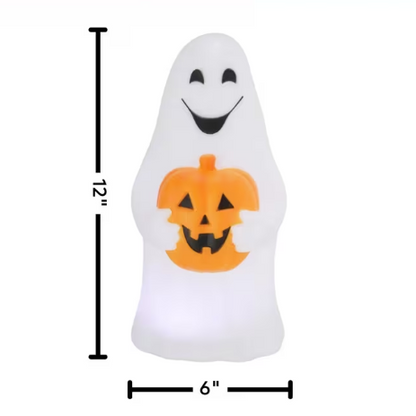 12" Light-Up LED Ghost with Jack-O'-Lantern Blow Mold