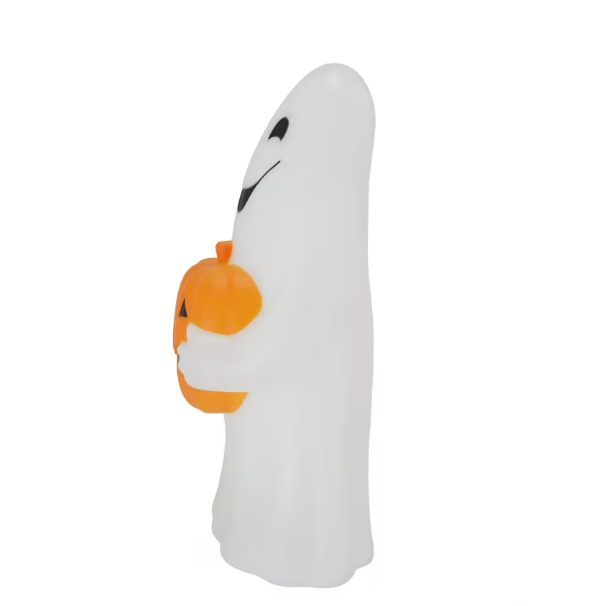 12" Light-Up LED Ghost with Jack-O'-Lantern Blow Mold