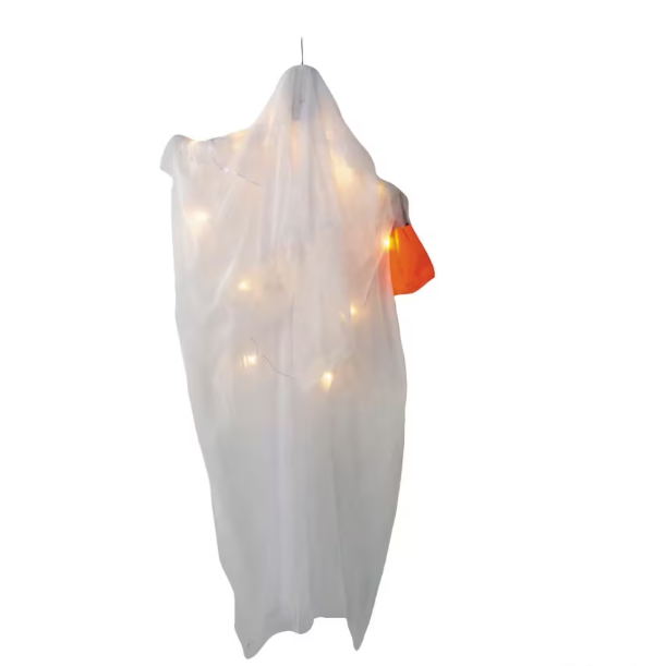 5 Ft. 10 in. Hanging Light-Up Ghost with Pumpkin Bag Halloween decoration