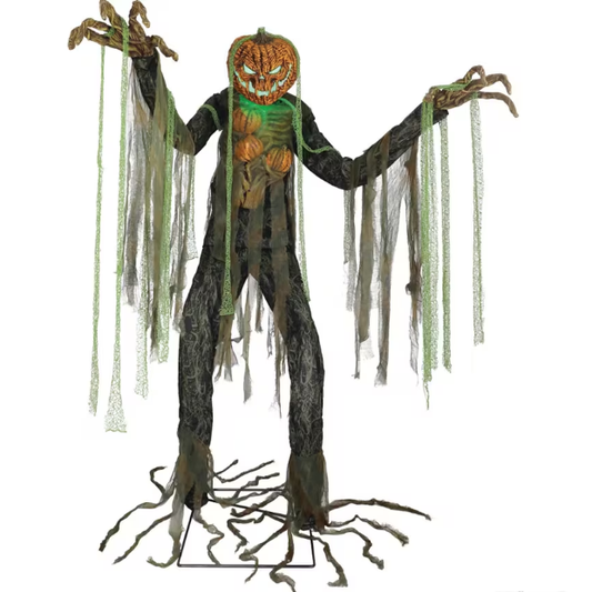 7 Ft Root of Evil Scarecrow Pumpkin Animated Halloween Prop