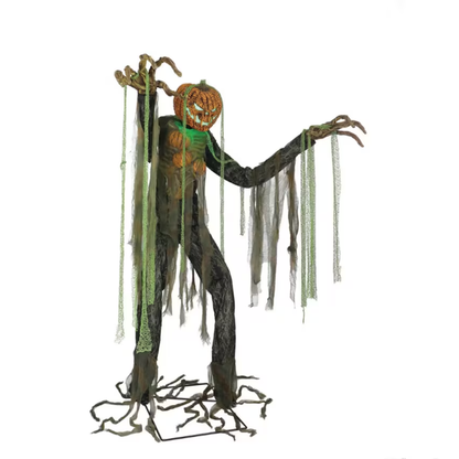 7 Ft Root of Evil Scarecrow Pumpkin Animated Halloween Prop