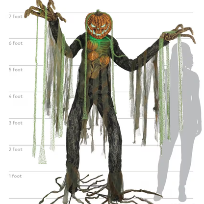 7 Ft Root of Evil Scarecrow Pumpkin Animated Halloween Prop