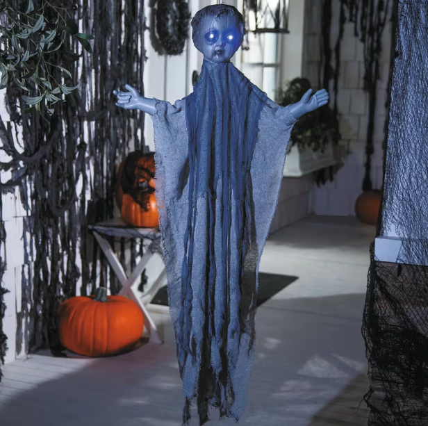 39" Hanging Haunted Boy Angel Animated halloween prop