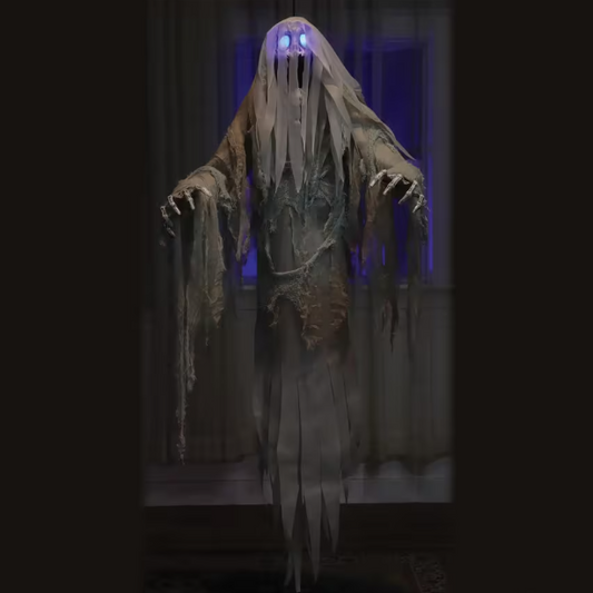 5 Ft Hanging Ghost - Light & Sound animated Halloween prop